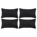 4 Packs Decorative Throw Pillow Covers for Living Room Couch Bed (20" x 12" (Pack of 4) / Black)