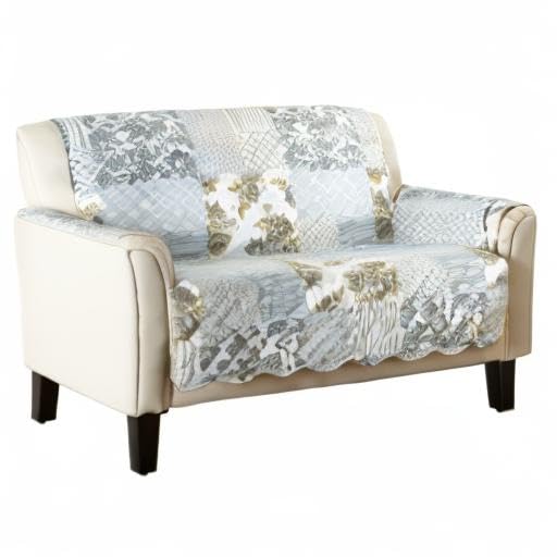 Reversible Patchwork Loveseat Cover (Loveseat / Patchwork - Grey)