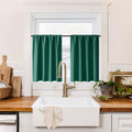 100% Blackout Bathroom Curtains Over Sink 30 inches Long (100% Blackout - Dark Green / 42"W x 30"L (Pack of 2))