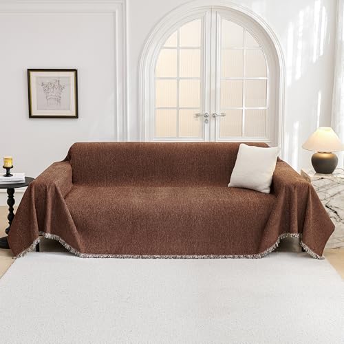 Sofa Covers Washable Sectional Couch Covers (91" x 134" / Chocolate)