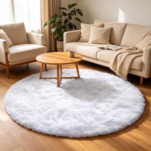 White Round Area Rugs 5ft (White / 5' (Round))
