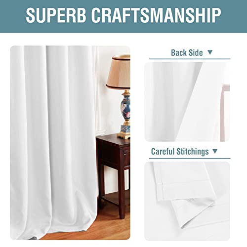 White Window Curtains 63 Inch Length Thermal Insulated Window Treatment Panel for Living Room Grommet Curtain Drape for Bedroom (52"W x 63"L (Pack of 1) / Pure White)