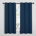 Room Darkening Curtains for Kitchen (Moroccan Blue / 42"W x 50"L (Pack of 2))