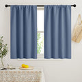Short Blackout Curtains for Bedroom (Stone Blue / 34"W x 45"L (Pack of 2))
