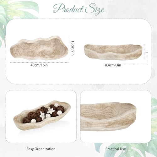 1 Pcs 16 Inch Wooden Wavy Edge Dough Bowl Supplies