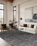Washable 6x9 Area Rugs for Living Room Modern Abstract Rug (Ink / 6' x 9' (Rectangular))