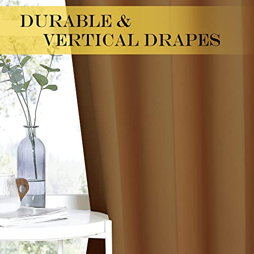 Blackout Drapery Curtain Panel 90 inches Long (Gold Brown / 46"W x 90"L (Pack of 1))