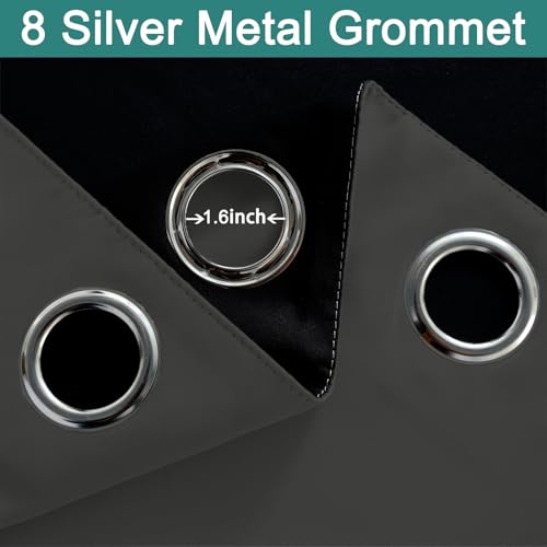 Charcoal Grey 100% Blackout Curtains 63 Inches Long 52" Wide 2 PCS (52"W x 63"L (Pack of 2) / Charcoal Grey)