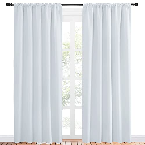 Greyish White Bedroom Curtain Panels (Greyish White / 52"W x 84"L (Pack of 2))