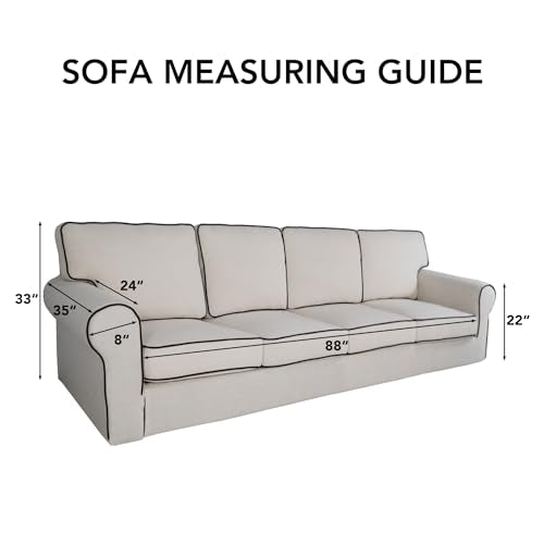 Reversible Quilted Couch Covers for Dogs Sofa Cover 4 Seater 88" (XX-Large / Ivory/Ivory)