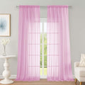 Extra Long Pink Sheer Curtains 96 Inches Long 2 Panels Set (Pink / 59"W x 96"L (Pack of 2))