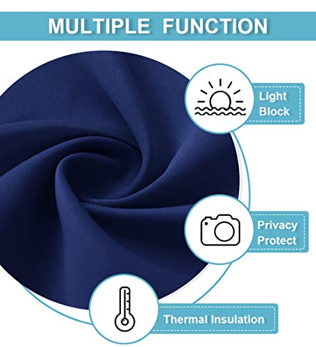 Cafe Blackout Curtains 30 inch Length (Marine Blue / 29"W x 30"L (Pack of 2))