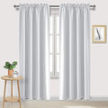 Blackout Curtains for Bedroom Living Room 52 x 84 Inch Long 2 Panels (Greyish White / 52"W x 84"L (Pack of 2))