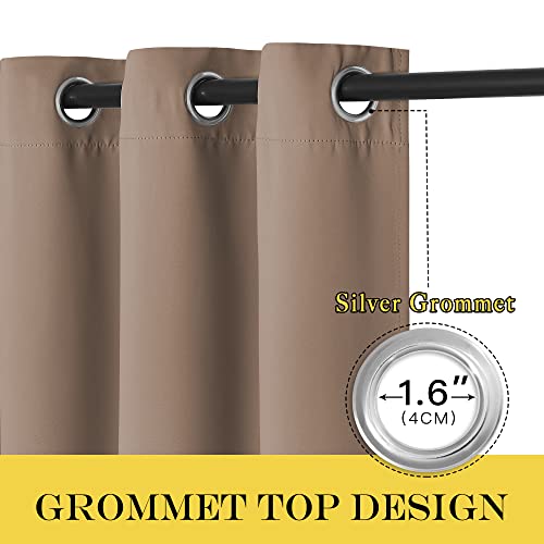 Blackout Curtain 63 inches Length for Bedroom (Cappuccino / 46"W x 63"L (Pack of 1))