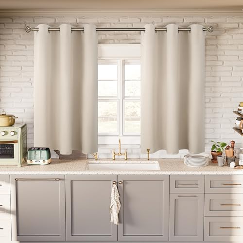 Short Curtains for Small Window 54 Inch Long (Champagne / 38"W x 54"L (Pack of 2))