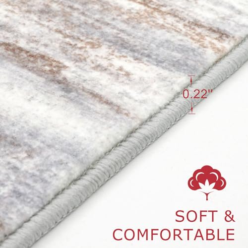 Modern Abstract Small Area Rugs 2x3 (Grey Brown / 2' x 3' (Rectangular))