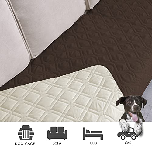 Waterproof Dog Bed Blankets Cover for Bed Couch Sofa Reversible (30x70 Inch (Pack of 1) / Chocolate+beige)