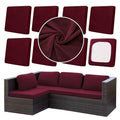 8Pcs Outdoor Cushion Covers (Claret Red / 8PCS)