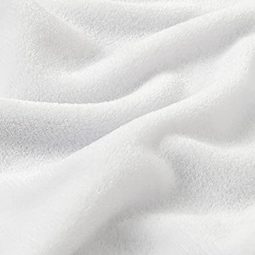 Fleece Blanket Soft Plush King Size Bed Blanket White 108"x90" (White / King(108"x90"))