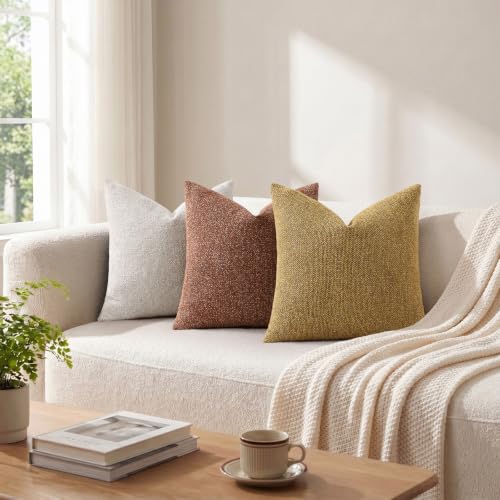 Textured Woven Throw Pillow Covers 12x20 Set of 2 Mustard Yellow (Mustard Yellow / 20" x 12" (Pack of 2))