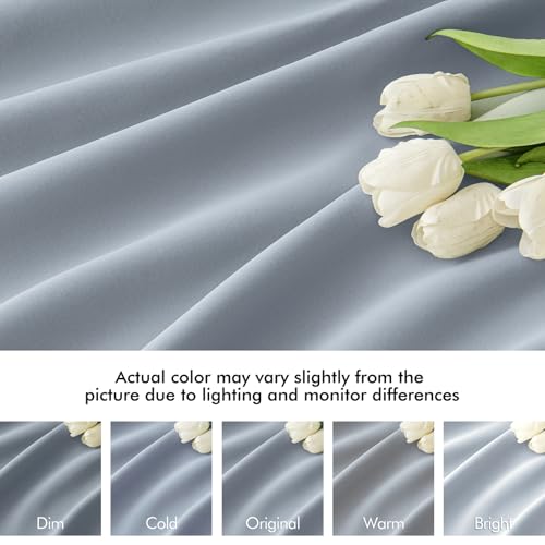 Light Blue Back Tab Blackout Curtains 52x102 Inch Long 2 Panels Set (Light Blue / 52"W x 102"L (Pack of 2))
