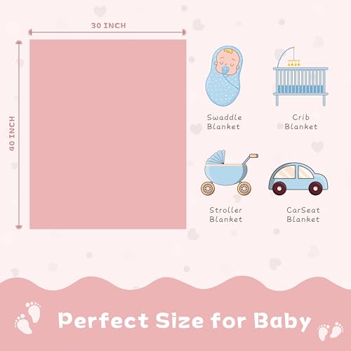 Heart Baby Blanket (01 Dark Pink / 30"x40")