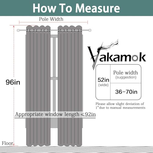 100% Blackout Curtains 52x96 inch Navy Blue Window Drape (Navy Blue / 52"W x 96"L (Pack of 2))