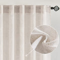 White Linen Curtains 42x84 Inch Length 2 Panels for Bedroom Decor (42"W x 84"L (Pack of 2) / Bleached Linen)