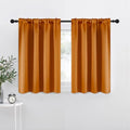 Room Darkening Cafe Satin Curtains for Small Windows (Orange / 42"W x 36"L (Pack of 2))