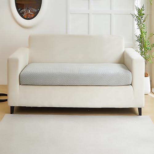 Couch Cushion Covers for Sofa Couch Covers Wear (Texture-light Gray / Large Double Seat Cover)