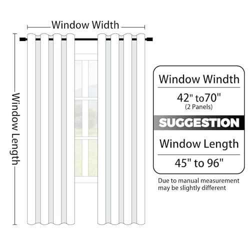 100% Blackout Curtains Ombre Black Curtains for Bedroom 72 Inch (52"W x 72"L (Pack of 2) / Black 2 Layers)