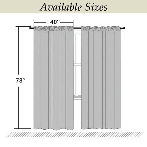 Ava Sage Green Blackout Curtains for Bedroom (Sage Green / 40"W x 78"L (Pack of 2))