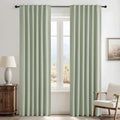 100% Blackout Sage Green Linen Curtains (Z - Sage Green / 52"W x 108"L (Pack of 2))