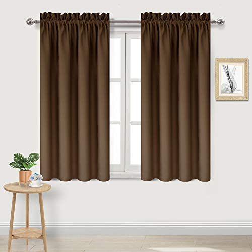 Blackout Curtains for Bedroom Living Room 42 x 54 Inch Long Brown (Brown / 42"W x 54"L (Pack of 2))