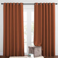 50% Blackout Burnt Orange Sliding Glass Curtains 2 Panels Set (Burnt Orange / 80"W x 84"L (Pack of 2))