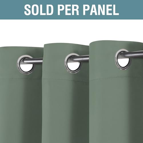 Blackout Curtain for Bedroom Thermal Insulated Window Treatment Curtain 54 inch Length Energy Saving Solid Grommet Top Blackout Drape (52"W x 54"L (Pack of 1) / Green Bay)