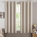 100% Blackout Linen Curtains for Bedroom 52x45 Inches Natural (Natural / 52"W x 45"L (Pack of 2))
