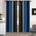 Dark Blue Black Ombre Curtains 52x72 Inche Long 2 (52"W x 72"L (Pack of 2) / Dark Blue and Black)