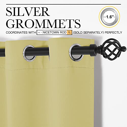 Blackout Window Curtains 70" L (Paler Yellow / 34"W x 70"L (Pack of 2))