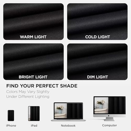 Blackout Curtains 108 Inches Long 2 Panels Set (Black / 37"W x 108"L (Pack of 2))