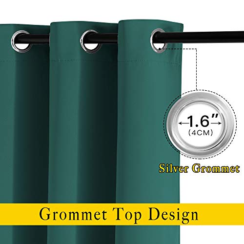 Blackout Hunter Green Curtains 84 inches Long (Hunter Green / 46"W x 84"L (Pack of 2))