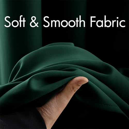 Hunter Green Blackout Bedroom Curtains Drapes 96 Inch Long 52"x96" (Hunter Green / 52"W x 96"L (Pack of 2))