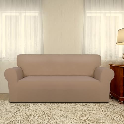 Super Stretch Sofa Slipcover (Medium-XL Oversized Loveseat / Camel)