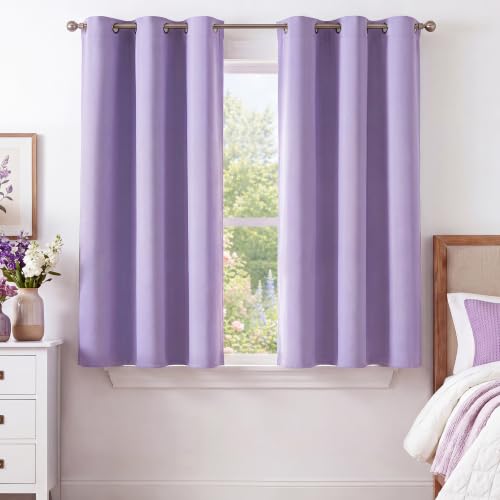 Lavender Purple Room Darkening Curtains 50 Inches Long 2 Panels for Girls Room (Lavender Purple / 40"W x 50"L (Pack of 2))