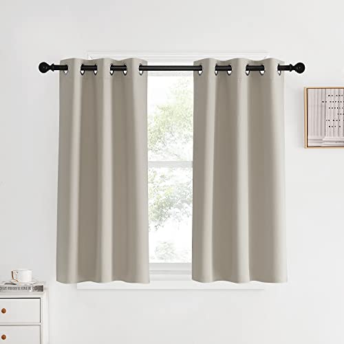 Room Darkening Short Curtain Panels for Cafe (Natural / 34"W x 40"L (Pack of 2))