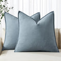 Decorative Linen Euro Sham Pillow Covers 26x26 Blue Grey (Blue Grey / 26" x 26" (Pack of 2))