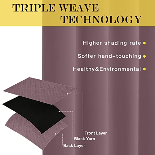 Blackout Dry Rose Sliding Door Curtains 84 inches Long (Dry Rose / 100"W x 84"L (Pack of 1))