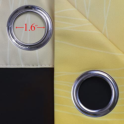 Yellow and Grey Ombre Blackout Curtains for Living Room 52Wx54L Inch Length (Yellow and Grey / 52"W x 54"L (Pack of 2))