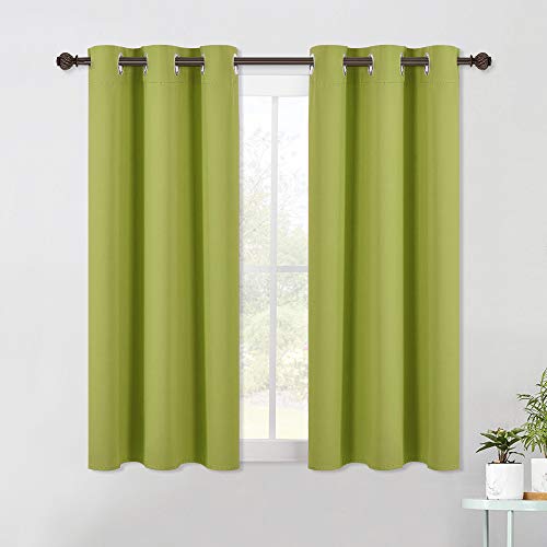 Blackout Curtain Panels for Bedroom (Fresh Green / 42"W x 40"L (Pack of 2))