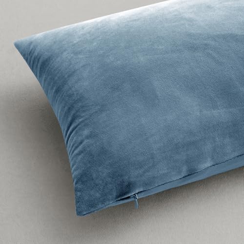 Velvet Throw Pillow Covers 20x20 Inch Pack of 2 Blue Gray (20" x 20" (Pack of 2) / Blue Gray)